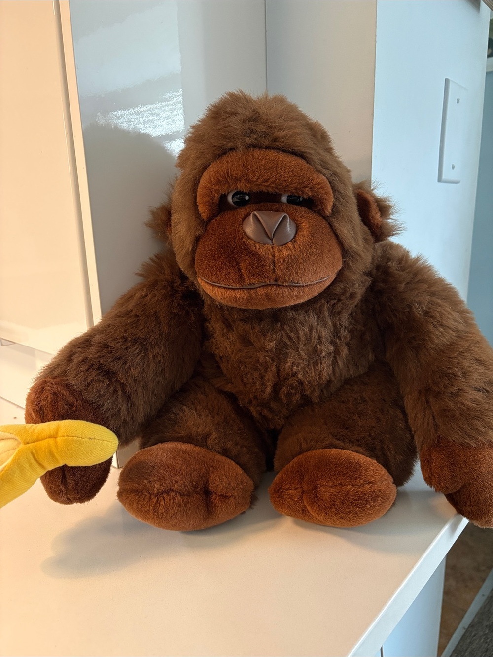 Vintage Cuddle Wit Creation Plush Brown Gorilla Stuffed Animal